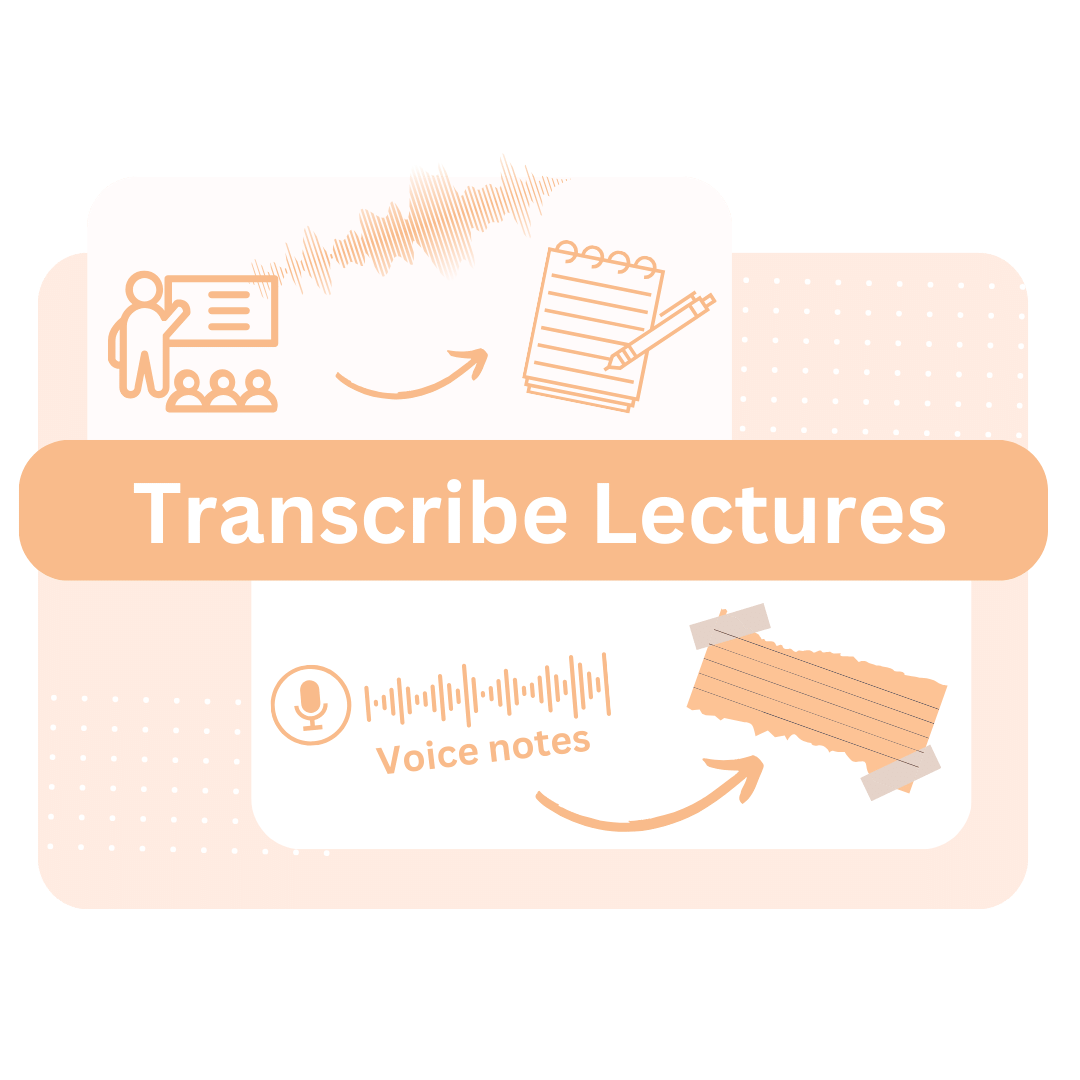 transcribe lectures, voice notes to text
