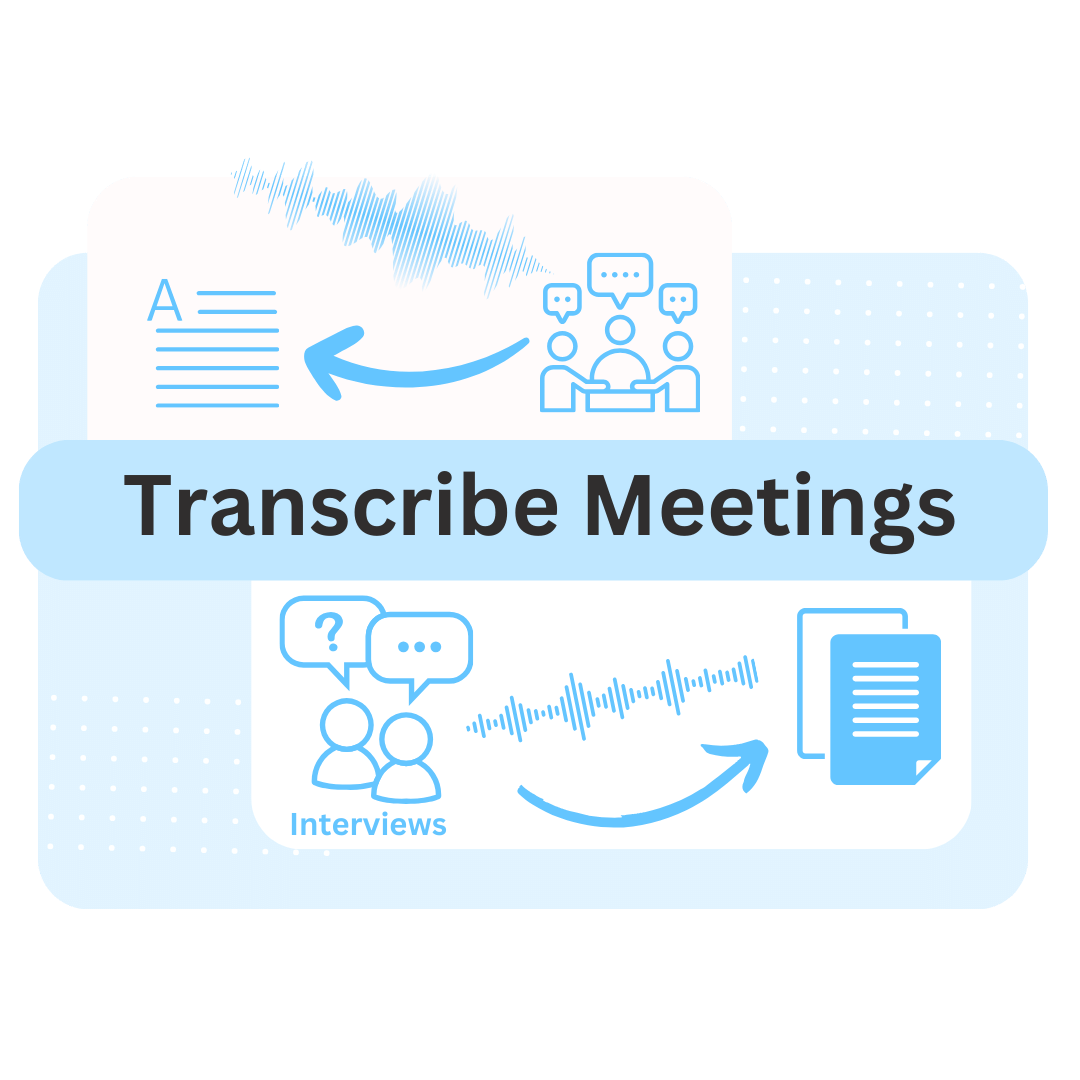 transcribe meetings, interviews to text using scribebuddy